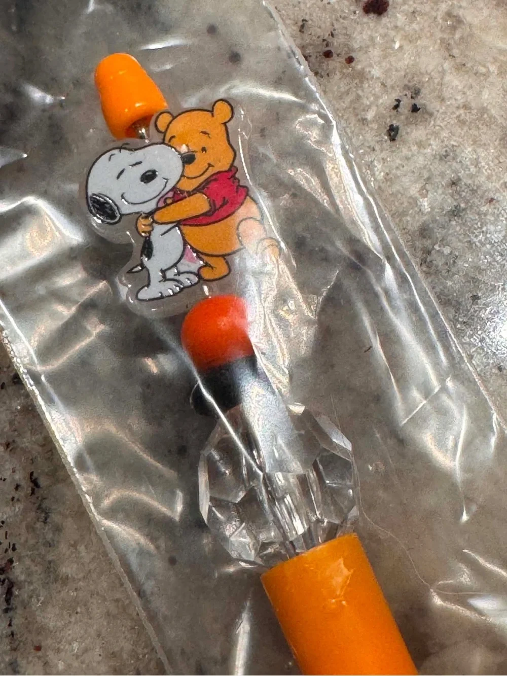 Hand Crafted Orange Novelty Pen with Cartoon Top